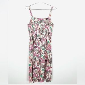 Old Navy Smocked Fit and Flare Multicolor Floral cami Midi Dress